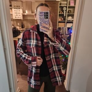 Roots organic cotton flannel shirt overshirt men's medium